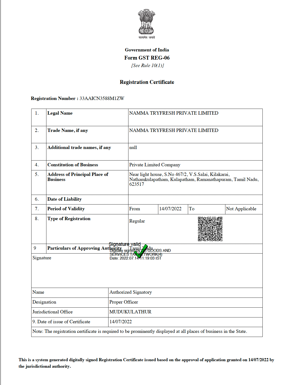 GST Certificate